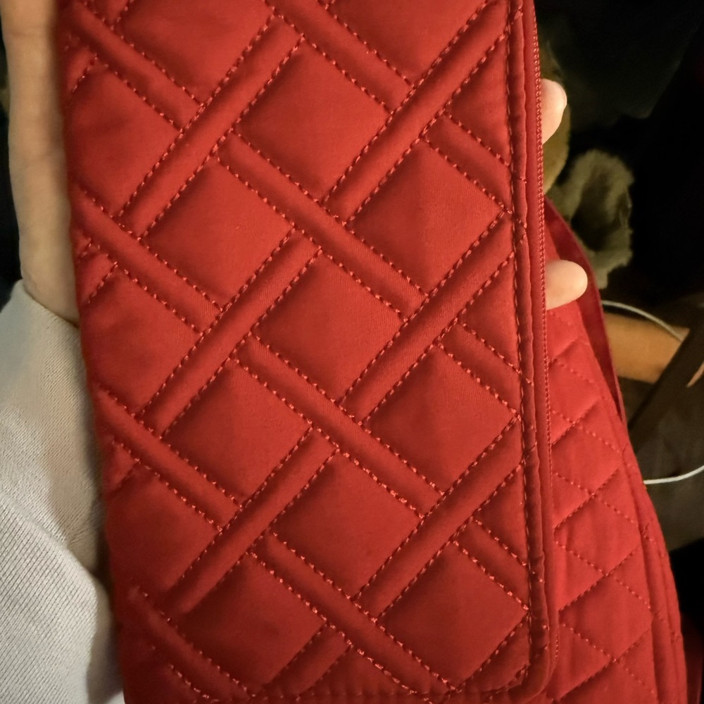 Vera Bradley Quilted Red Crossbody/Clutch Wallet